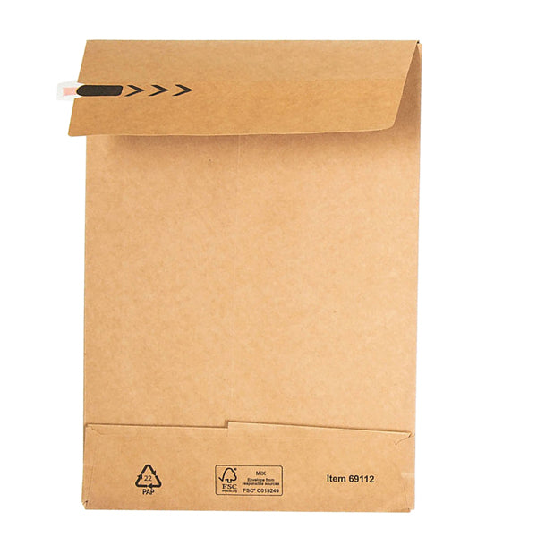 Sacchetti a fondo quadro E-Green - B4 - 25 x 35 x 5 + 10 cm - carta kraft - avana - Bong Packaging - conf. 250 pezzi