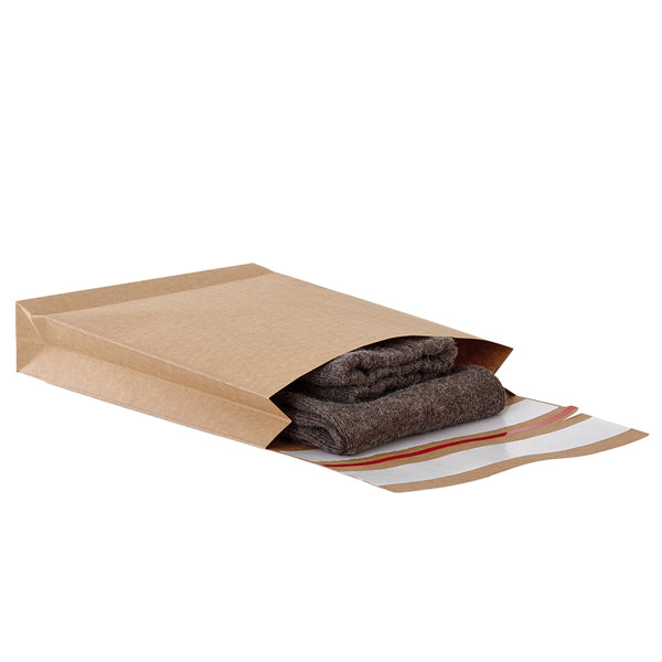 Sacchetti a fondo quadro E-Green - B4 - 25 x 35 x 5 + 10 cm - carta kraft - avana - Bong Packaging - conf. 250 pezzi