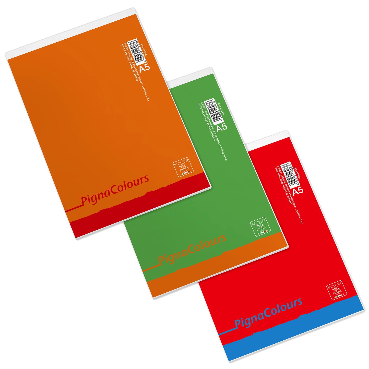 Blocco Colours - A5 - 150 x 210mm - 60 gr - 60 fogli - 5mm - Pigna