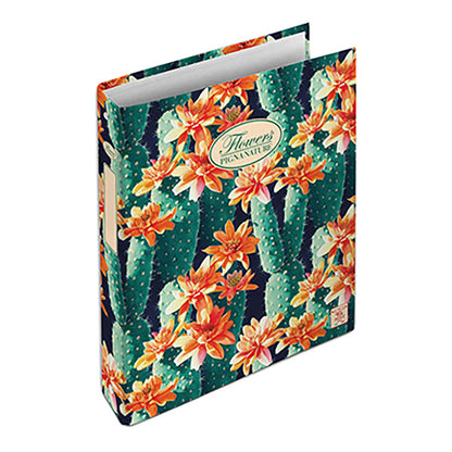 Raccoglitore Nature Flowers - A5 - 4 anelli da 30mm - dorso 3 cm - Pigna