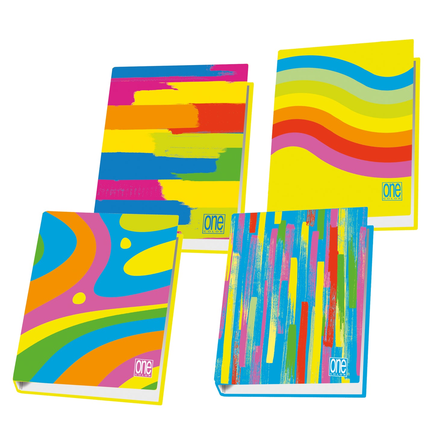 Raccoglitore Fantafluo One Color - A4 - 4 anelli tondi 30 mm - fantasia - Blasetti