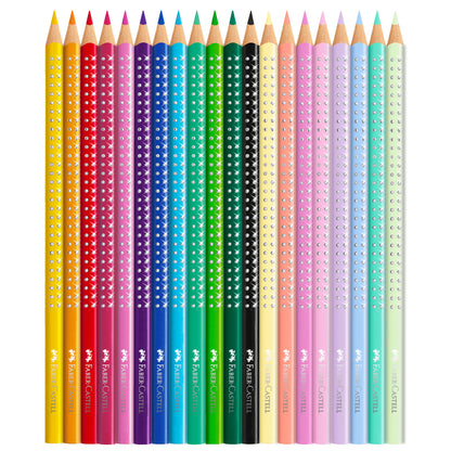 Astuccio Farfalla matite colorate Sparkle - colori assortiti - Faber-Castell - conf. 20 pezzi