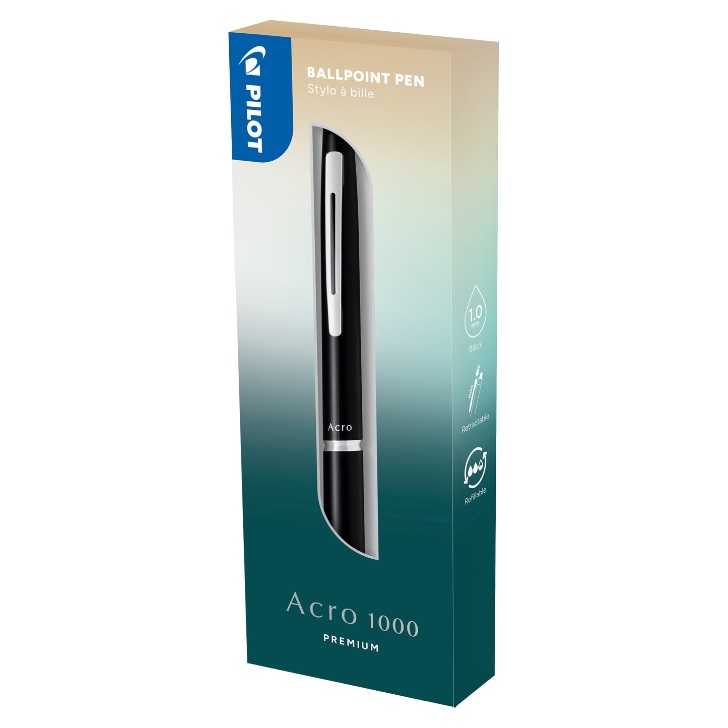 Penna a sfera scatto Acro 1000 - punta 1.0 mm - fusto nero - Pilot