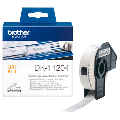 Brother - Rotolo 400 Etichette 17 x 54 mm - Nero/Bianco - DK-11204