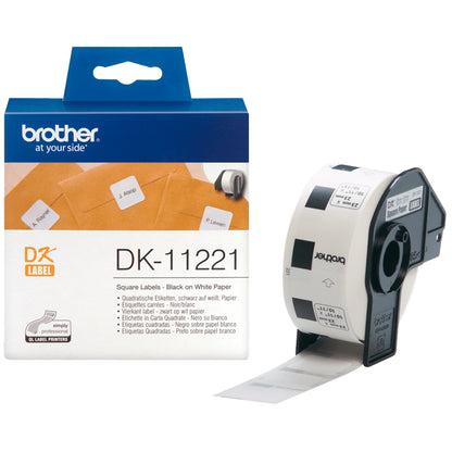Brother - Rotolo 1000 Etichette quadrate 23 x 23 mm - Nero/Bianco - DK-11221