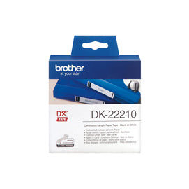 Brother - Rotolo etichetta continua - carta adesiva - Nero/Bianco - 29mm x 30,48mt - DK- 22210