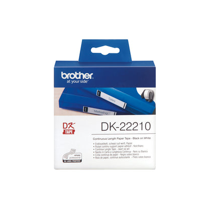 Brother - Rotolo etichetta continua - carta adesiva - Nero/Bianco - 29mm x 30,48mt - DK- 22210