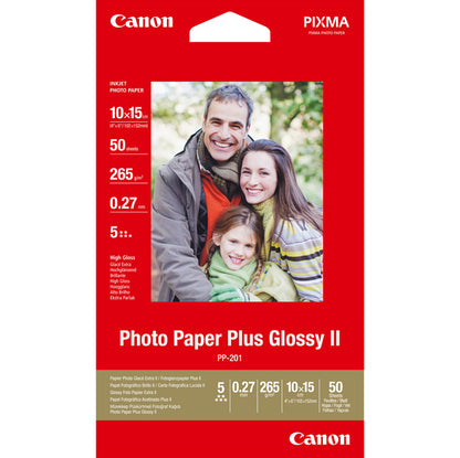 Canon - Carta fotografia lucida PP-201 II Plus - 4 x 6 " - 50 Fogli - 2311B003