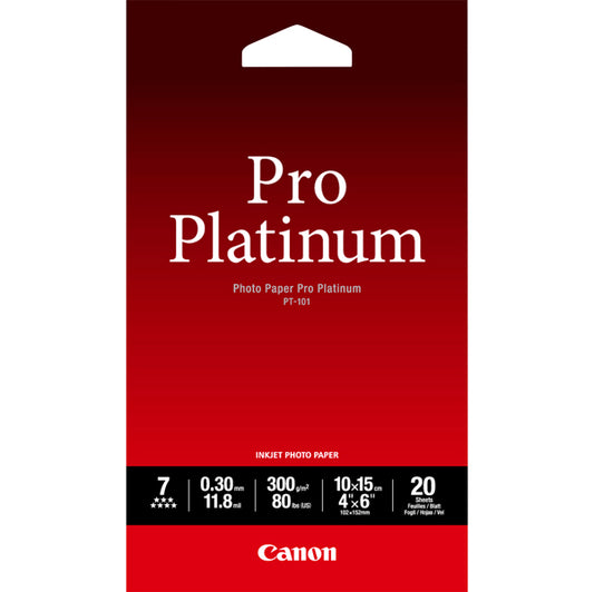Canon - Carta fotografica PT-101 Pro Platinum - 4 x 6 " - 20 Fogli - 2768B013