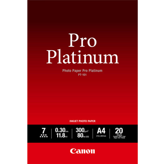 Canon - Carta fotografica Pro Platinum PT-101 - A4 - 20 Fogli - 2768B016