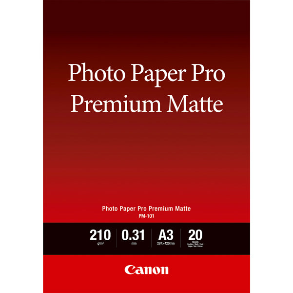Canon - Carta fotografica Premium Matte PM-101 - A3 - 20 Fogli - 8657B006