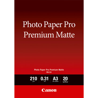 Canon - Carta fotografica Premium Matte PM-101 - A3 - 20 Fogli - 8657B006
