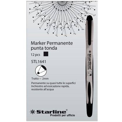 Marcatore permanente Starline  - punta tonda 2,0mm - nero - Starline