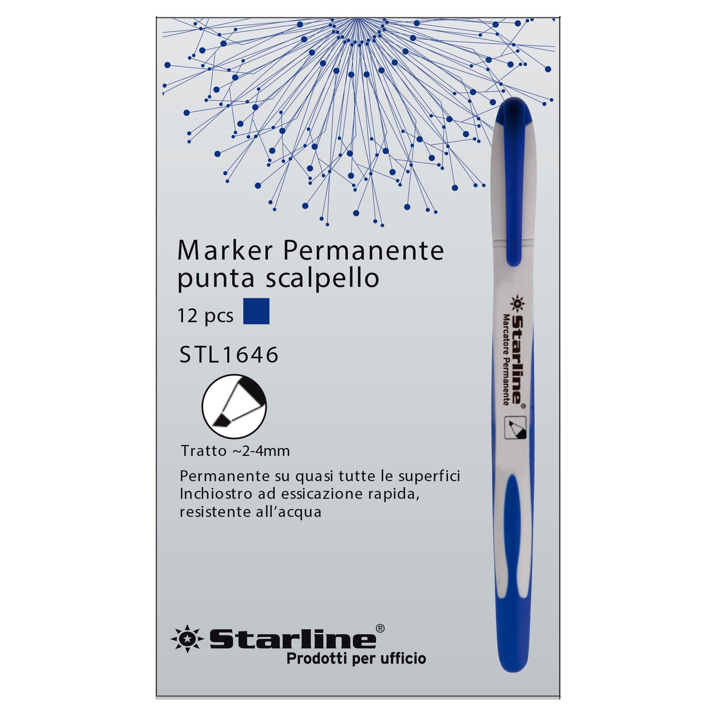 Marcatore permanente Starline - punta a scalpello da 2,00-4,00mm - blu - Starline