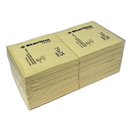Blocchetto biglietti adesivi - giallo - 75 x 75mm - 70gr - 100 fogli - Starline