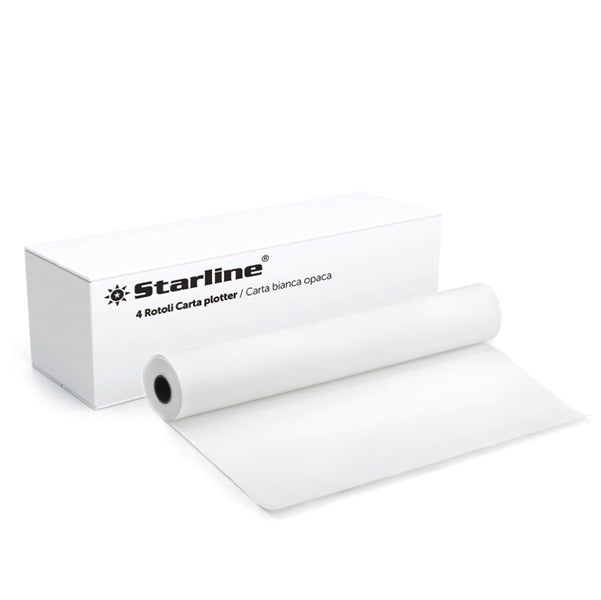 Carta plotter - 914 mm x 50 mt - 80 gr - inkjet - opaca - bianco - Starline