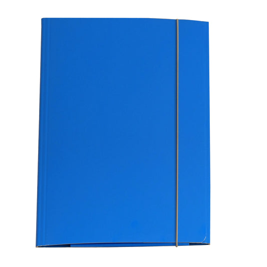 Cartella 3 lembi con elastico Queen - A4 - dorso variabile - cartone plastificato - azzurro - Starline