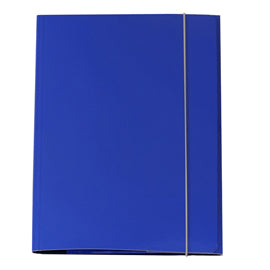 Cartella 3 lembi con elastico Queen - A4 - dorso variabile - cartone plastificato - blu - Starline