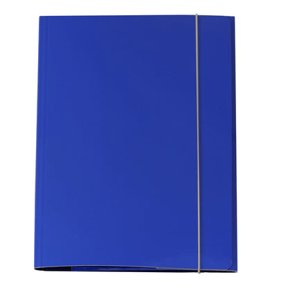 Cartella 3 lembi con elastico Queen - A4 - dorso variabile - cartone plastificato - blu - Starline