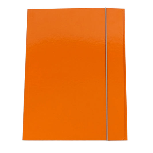 Cartella 3 lembi con elastico Queen - A4 - dorso variabile - cartone plastificato - arancio - Starline