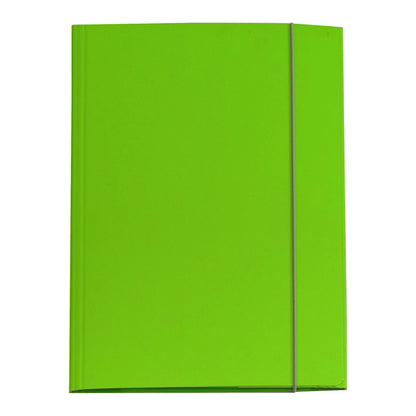 Cartella 3 lembi con elastico Queen - A4 - dorso variabile - cartone plastificato - verde prato - Starline