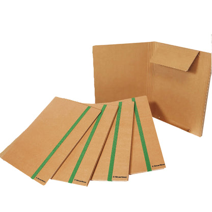 Cartella 3 lembi con elastico piatto - 25 x 35 cm - dorso variabile - cartoncino - avana - Starline