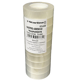 Nastro adesivo - 15 mm x 33 m - PP - trasparente - Starline - torre 10 rotoli