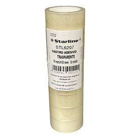 Nastro adesivo - 19 mm x 10 m - PP - trasparente - Starline - torre 8 rotoli